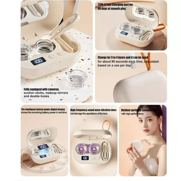 Ultrasonic Contact Lens Cleaner Case L9cm W3.4cm H5.9cm